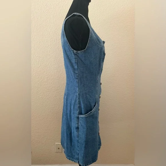 Vintage 80s Banana Republic Button Up Jean Dress Small - Picture 4 of 10